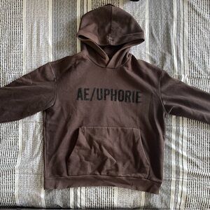 H&M Brown Hoodie with Black Print